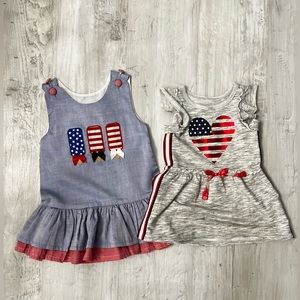 LOT 6-12 months baby girl patriotic dresses